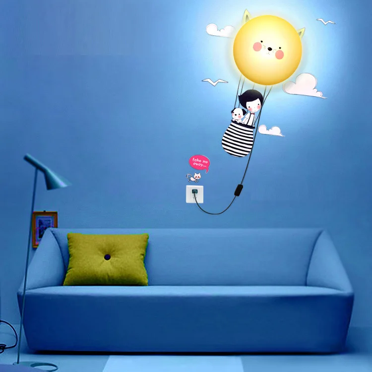 Diy Cartoon Wallpaper Wall Lamp Lights Kid S Bedroom Cute Diy Cartoon Wallpaper Wall Lamp Lights Kid S Bedroom Cute Plastic Lampshade Dog Pig Future Sunflower In Lamps From