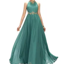 Золушка Холтер без рукавов и с молнией сзади длина до пола трапециевидные комплектующие для бижутерии из кристала и кружева шифон вечерние платья