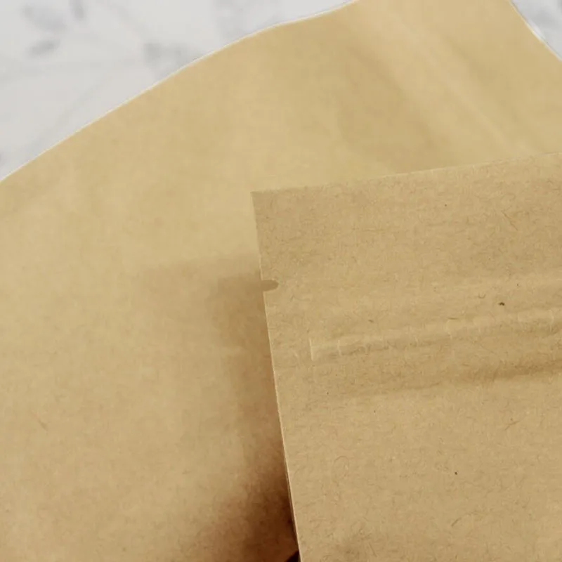 50 шт большая возможность Встаньте вверх Крафт бумажная упаковка для еды мешок, замок молнии широкая нижняя сумка для пищевых продуктов орехи печенье Конфеты выпечки чая