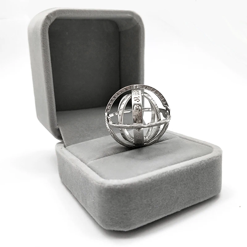 

Astronomical Sphere Ball Ring Cosmic Finger Ring Couple Lovers Ring Unfolding is The World Finger Ring for Couple Lover Jewelry