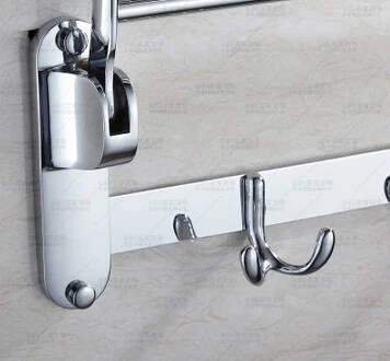 Bathroom hardware sanitary ware accessories folded towel rack stainless steel bath towel holder with 8 hook