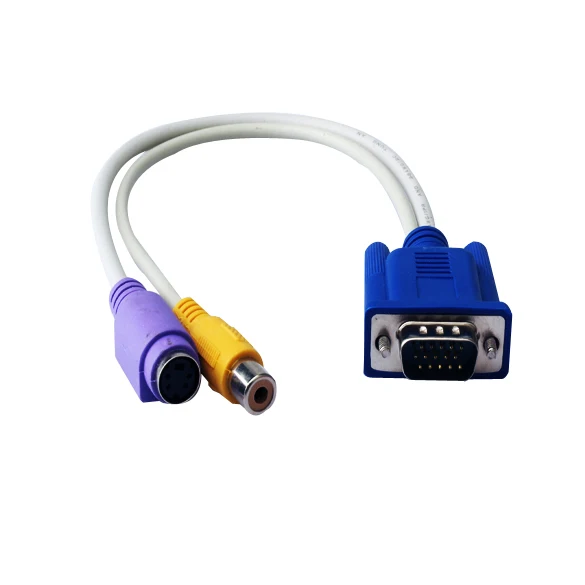 A Ausuky Новый 15 контактный Sub D VGA SVGA к TV RCA S видео видеокабель адаптер конвертер 29|vga