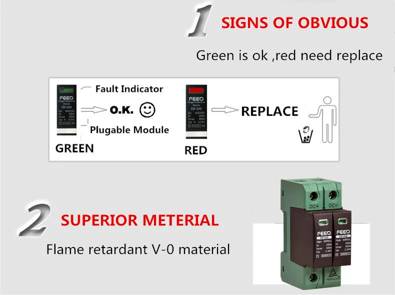 Proteção contra Surtos Dispositivo de Proteção de Energia Solar ao ar Protetor contra Surtos Spd Feeo dc 3 p 1000 v 20ka ~ 40ka ce Din Rail Livre 12 Disjuntores