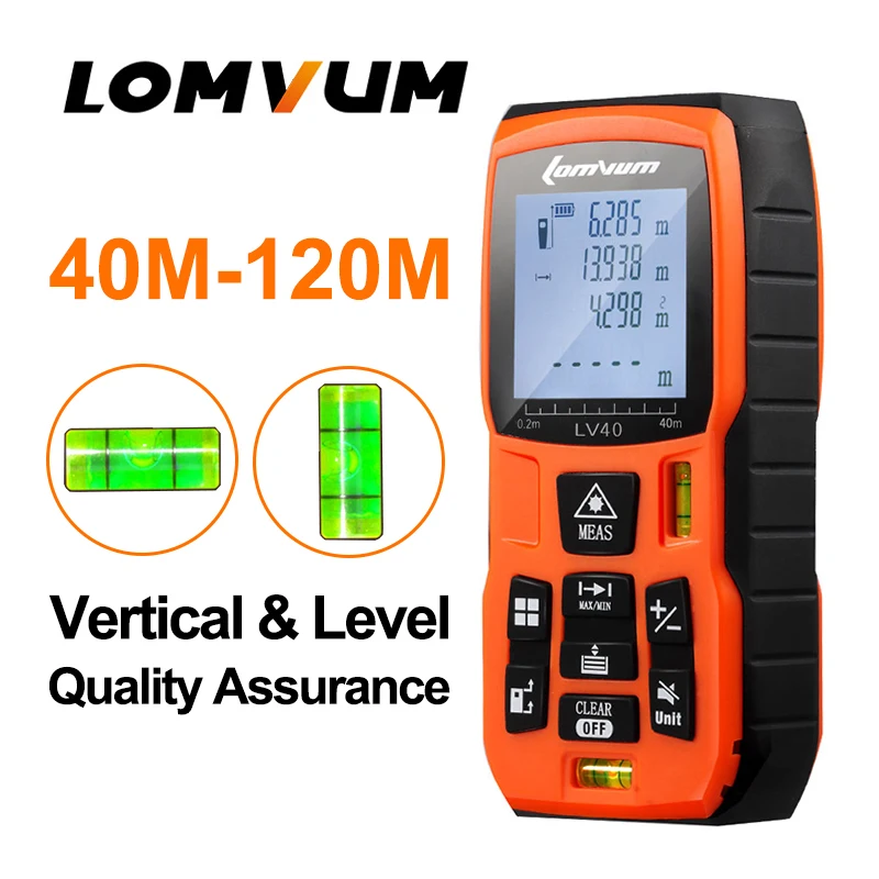 LOMVUM LV5800 Handheld Laser Distance Meter Level Bubbles Laser Rangefinder Medidor Laser Measure Device Ruler Test tools 40 60M LOMVUM LV5800 Handheld Laser Distance Meter Level Bubbles Laser Rangefinder Medidor Laser Measure Device Ruler Test tools 40 60M
