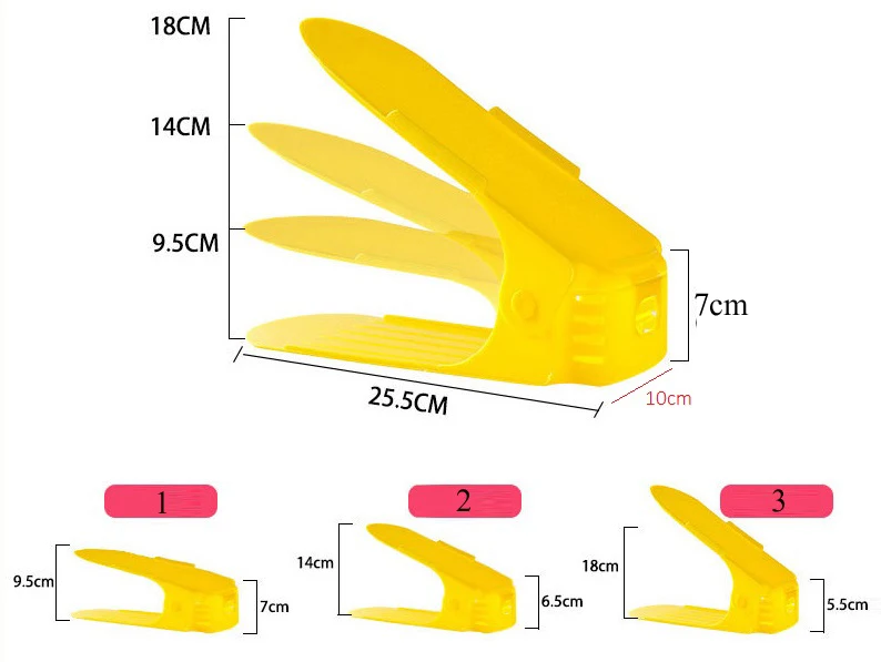 1 шт. корейский утолщение увеличение Регулируемый двойной слой Творческий стеллаж для хранения сортировки обуви пластик mx3041733