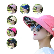 Солнцезащитные шляпы для женщин, Козырьки Шляпы для рыбалки, рыбацкая пляжная шляпа, кепка с защитой от ультрафиолета, черная повседневная женская летняя кепка s, шляпа с широкими полями