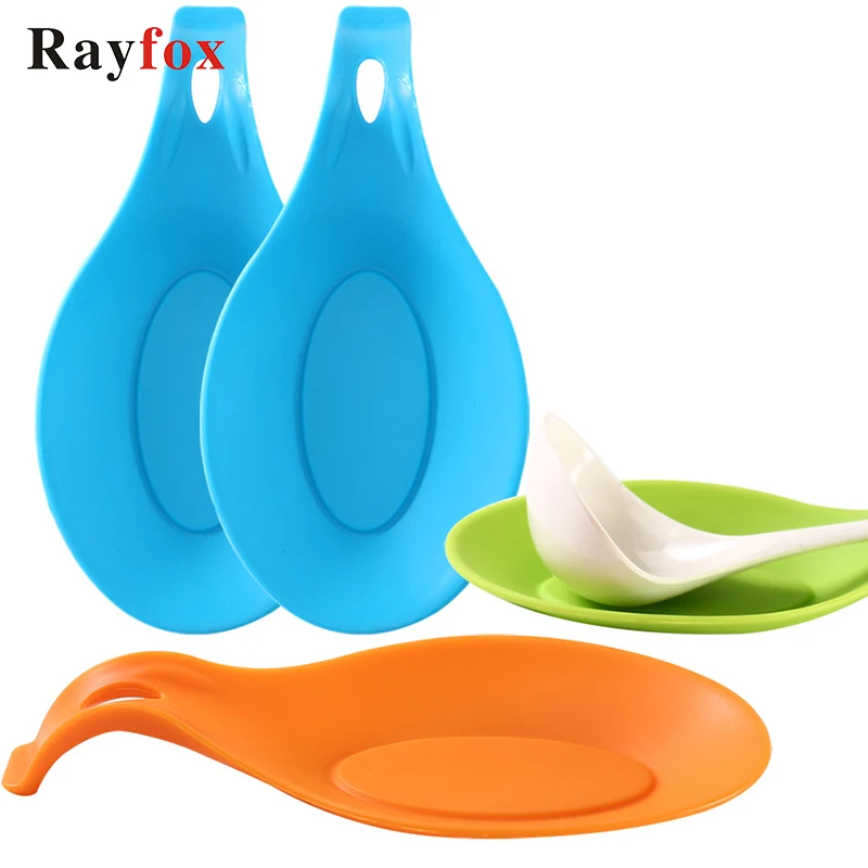 

Kitchen Gadgets Heat Resistant Silicone Rubber Insulation Mat Spoon Shape Pad For Glass Tableware Holder Kitchen Accessories