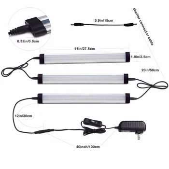 

Dimmable Led Under Cabinet Lighting Bar Linkable Kits with Rocker Switch Under Counter Kitchen,Showcase,Shelf Lighting ST302