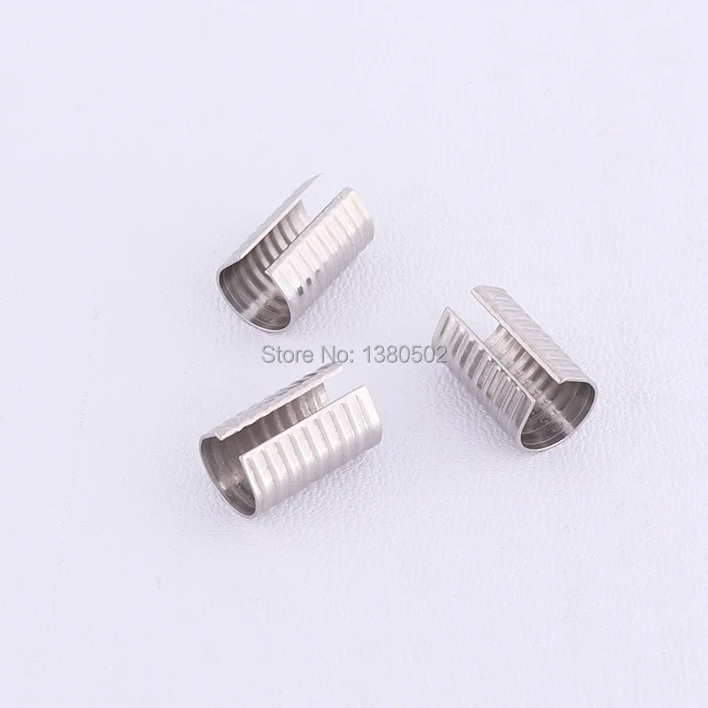 50pcs silver color 14mm metal Cord end caps rope clip hardware accessories for jewelry making