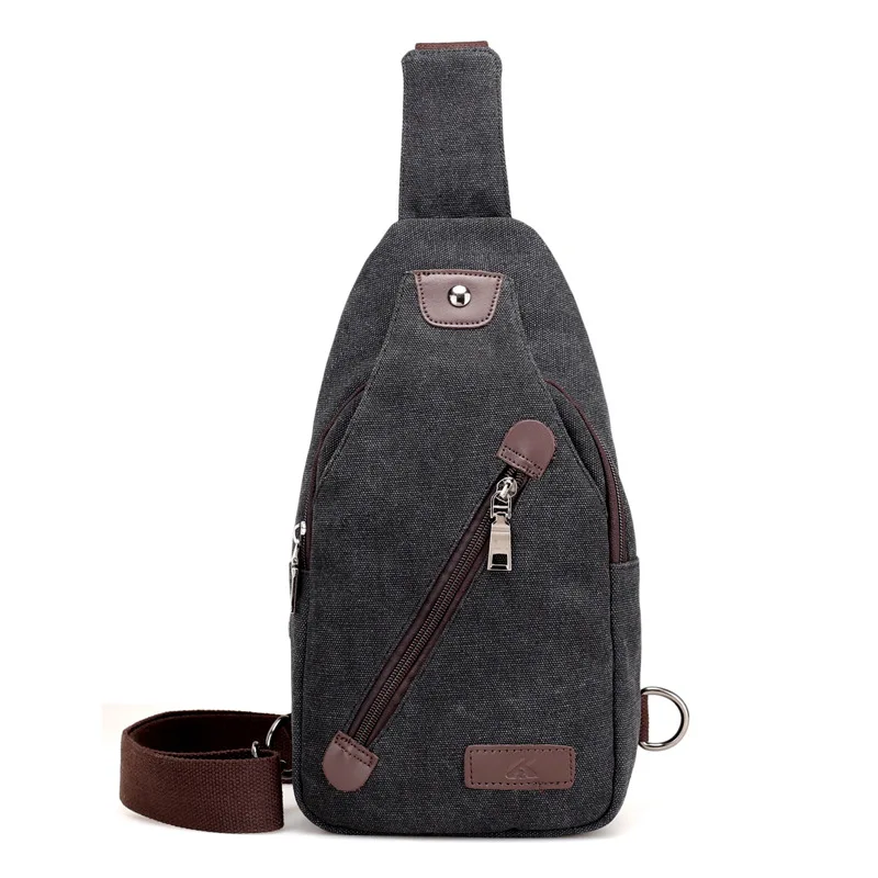 

Wear-resisting canvas single backpack shoulder chest bags 2018 fashion large capacity men's chest package small casual bags