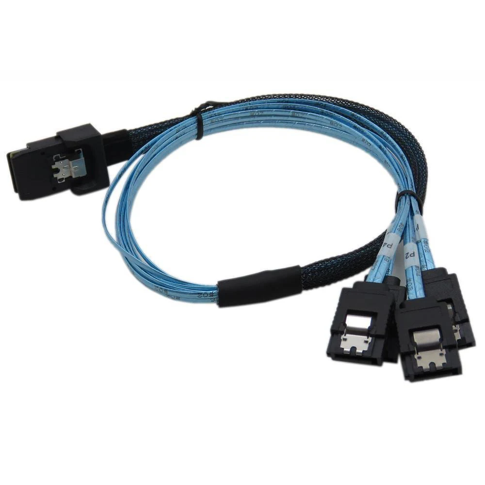 1 м 30AWG Внутренняя Mini SAS 36pin (SFF-8087) w/защелка до 4 X SATA 7pin вперед коммутационный кабель с нейлоновой оплеткой-1 шт