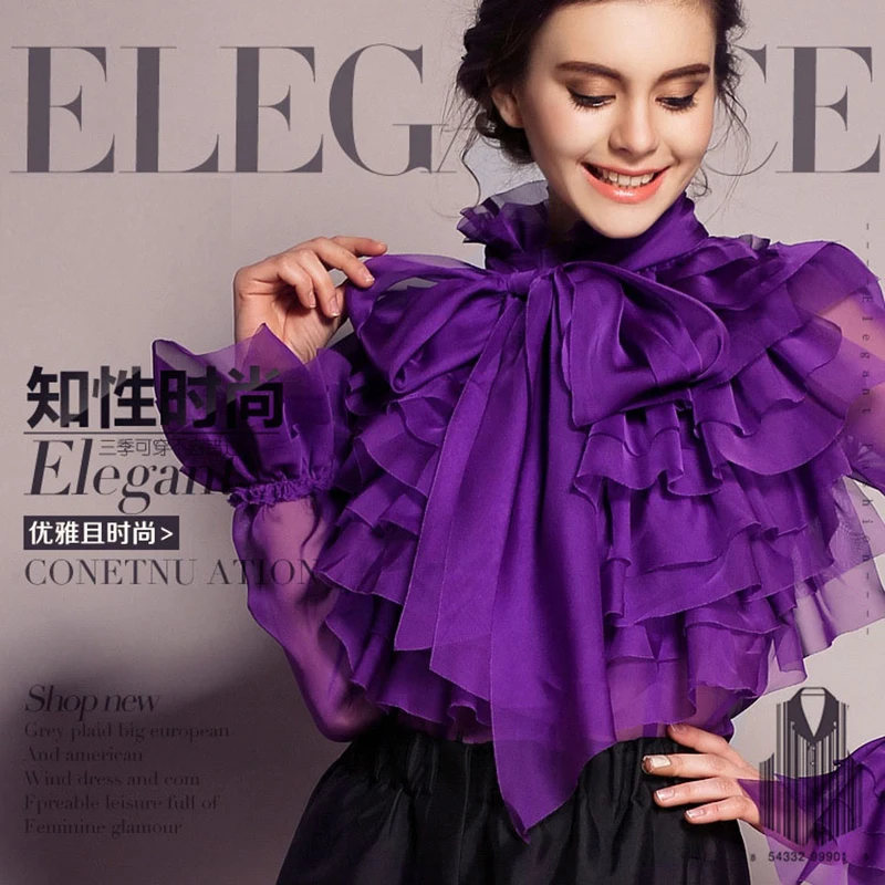 2018 Women Blouses Slik Lace Shirt Tops Vintage Runway Ruffle Blouse Long Sleeve Ladies Spring Summer Top Office Shirts Clothing |