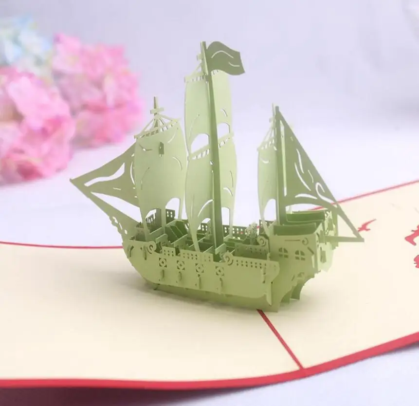  10pcs 3D Creative Boat Handmade Kirigami Origami For Wedding Party Anniversary Festival Invitation  - 32809387921