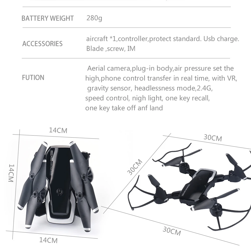 2,4 ГГц Z Uav Hover светодио дный One Key Return Toys HD камера высота удержания Регулируемая скорость Безголовый режим 480 P Дрон Подарочная камера s Дрон