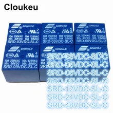 100 шт. реле DIP5 SRD-03VDC-SL-C 05VDC 06VDC 09VDC 12VDC 24VDC 48VDC-SL-C 10A