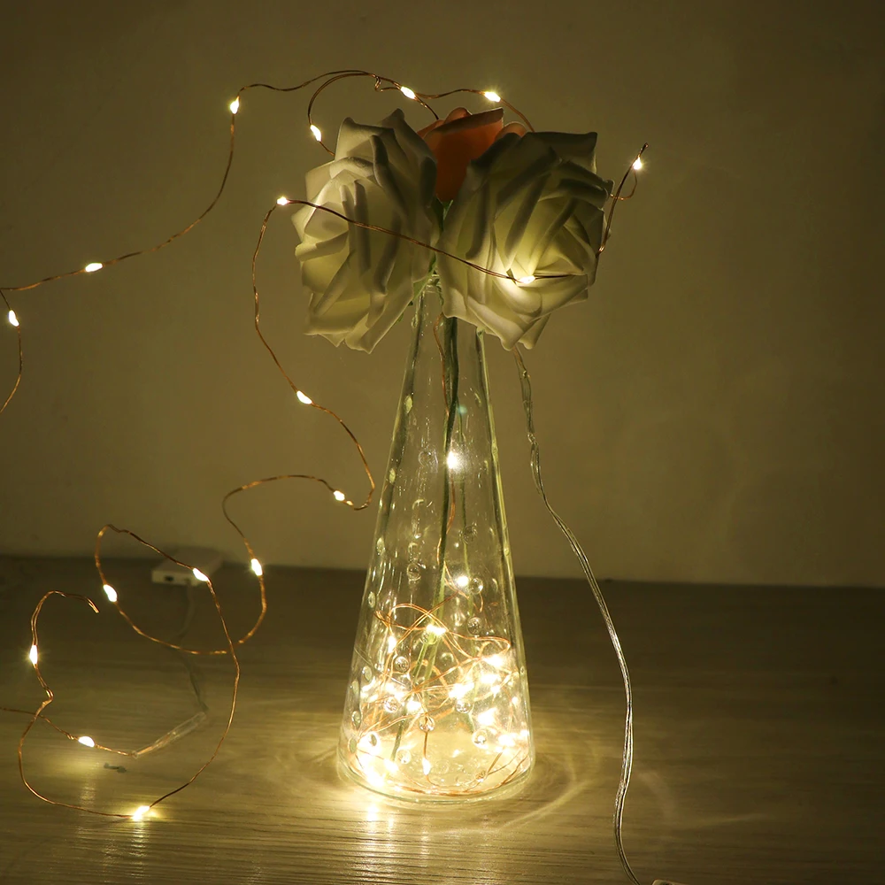 

2m 20-LED Copper Wire String Light For Glass Craft Bottle Fairy Valentines Wedding Lamp Party Xmas Battery Included
