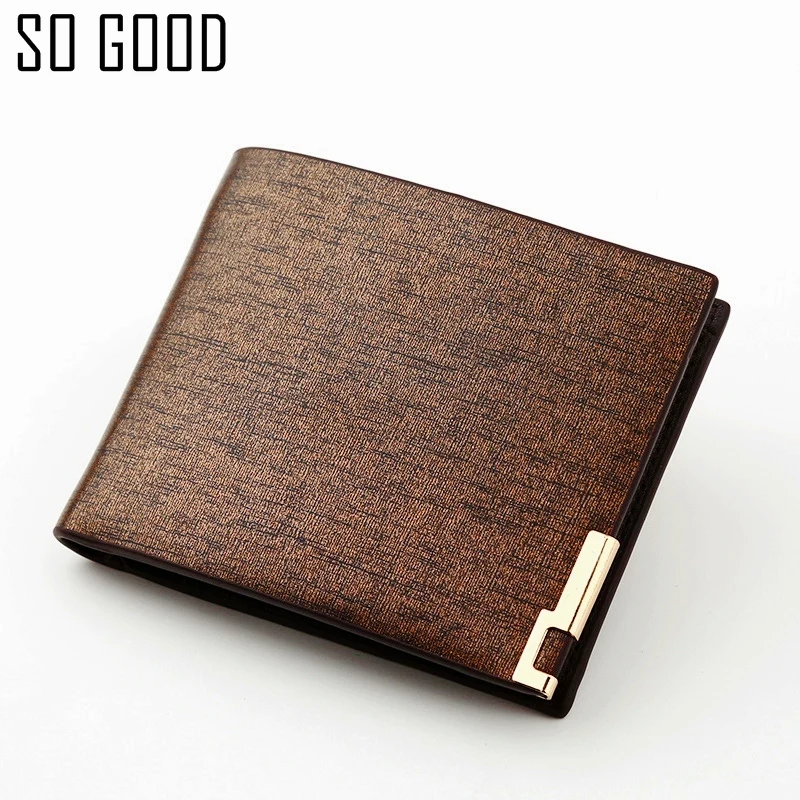 2016 New Men Wallets PU Leather Fashion Thin Bifold Wallet Men ID Card Holder Coin Purse Pockets Clutch Business Men Wallet F001