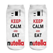 Keep calm and eat Nutella носки с 3D принтом Мужские Женские носки женские короткие носки