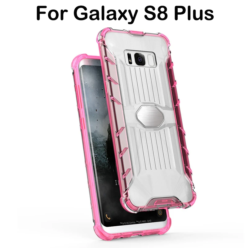 2 в 1 Телефон чехол для Samsung Galaxy S8 Plus прозрачный твердый переплет 360 ударопрочный
