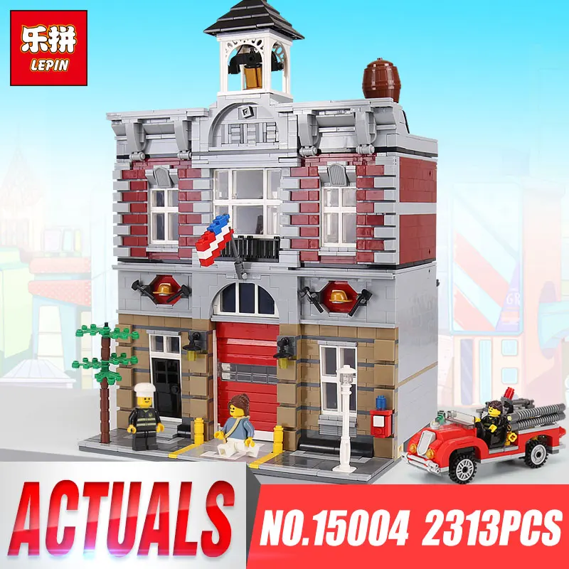 

LEPIN 15004 2313Pcs City Street Fire Brigade Model Building Kits Blocks Bricks Compatible legoINGlys 10197 Brick Birthday Gifts