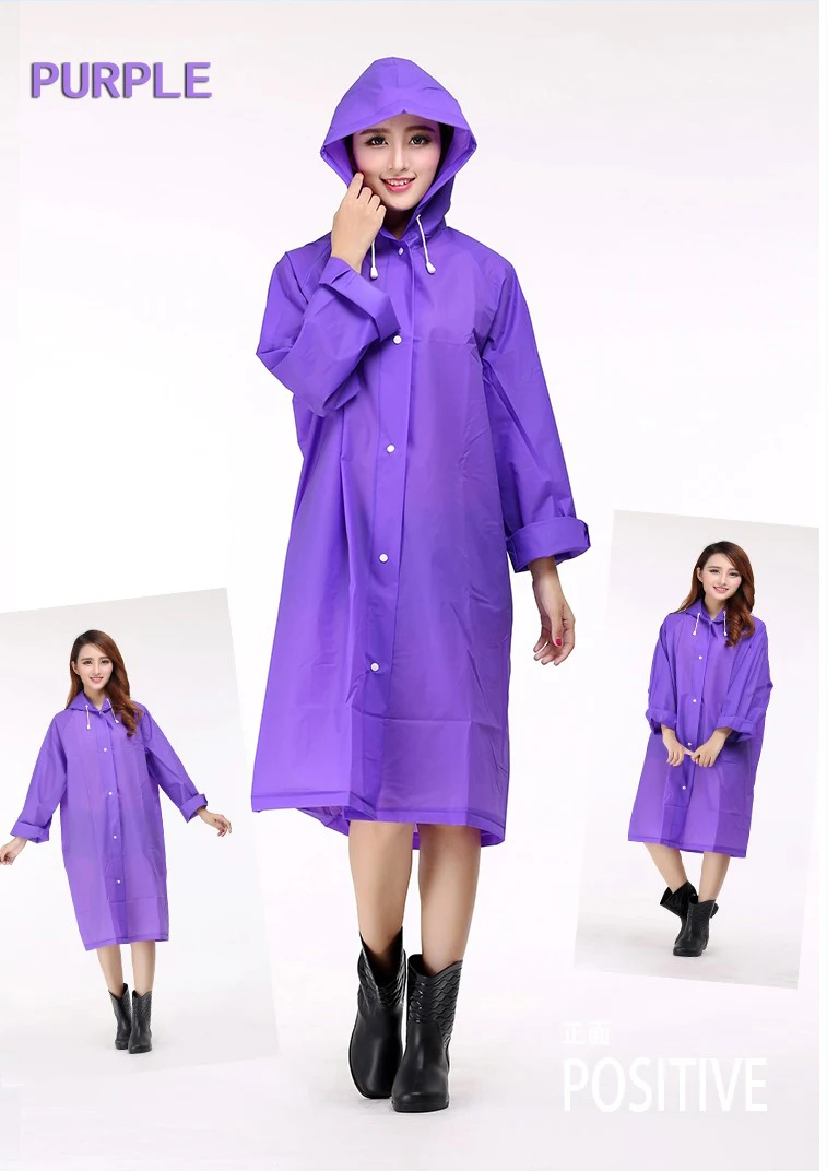 Women Transparent Portable Long Raincoats 11a