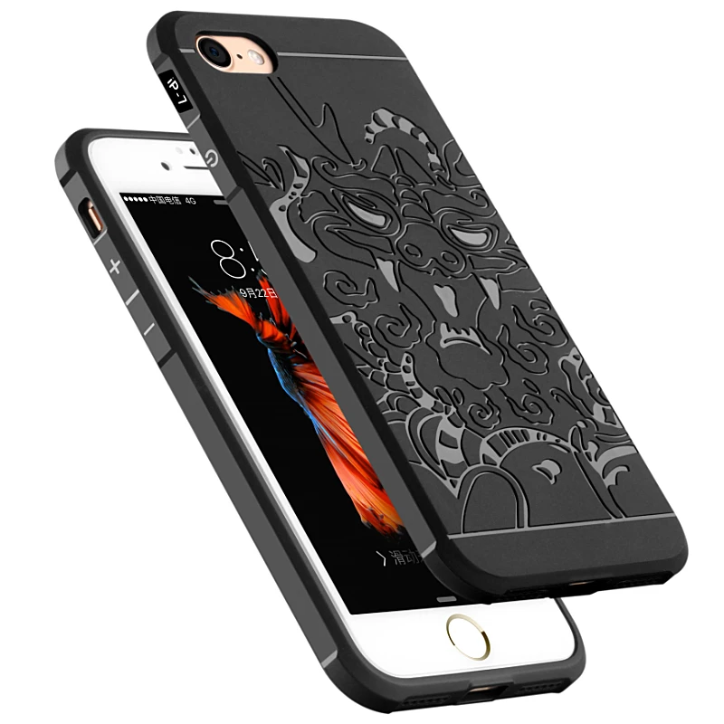 Ultra-slim case For iPhone 7 7plus Relievo Protective Skin Shell Shockproof dull polish silica gel Soft cases for |