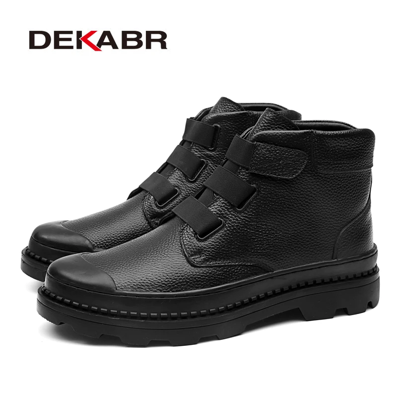DEKABR/мужские модные ботинки из натуральной кожи; мужские кроссовки с эластичной резинкой на липучке; удобная дышащая обувь; размеры 38-46