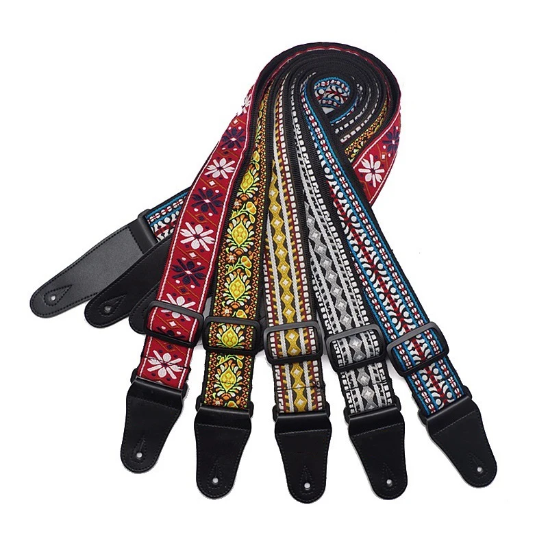 Free shipping guitar polyester weaving folk guitar belt strap national
