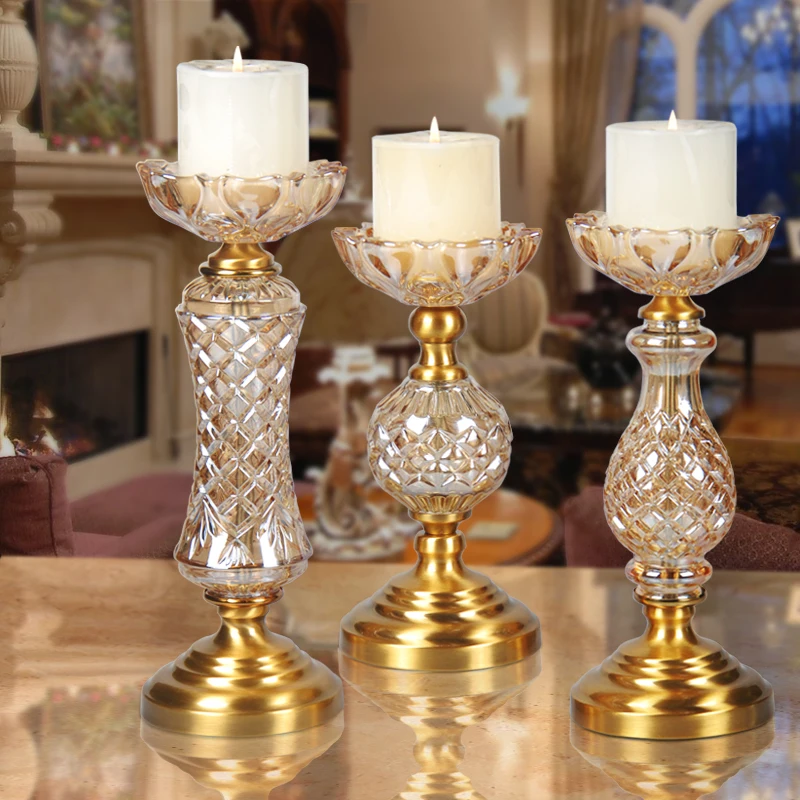 Glass Candle Holder Wedding Candelabra Candles Decorations Homein