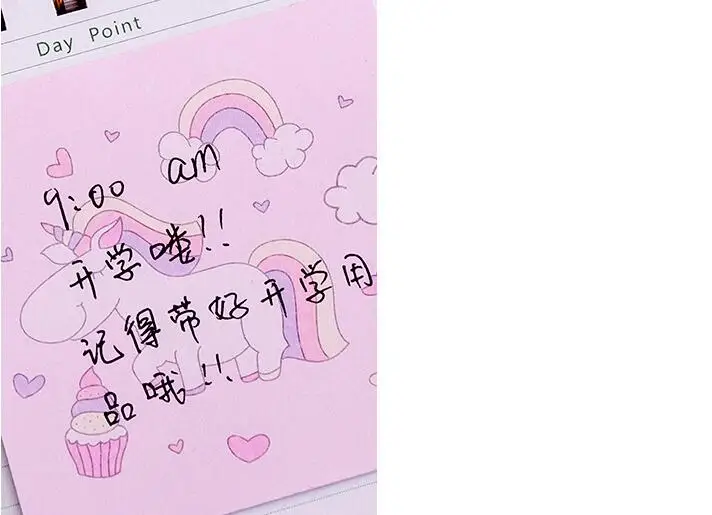 Kawaii Pink Unicorn Post His sticker Студенческая портативная записная книжка для офиса квадратное сообщение N Times стикер школьные принадлежности канцелярские принадлежности