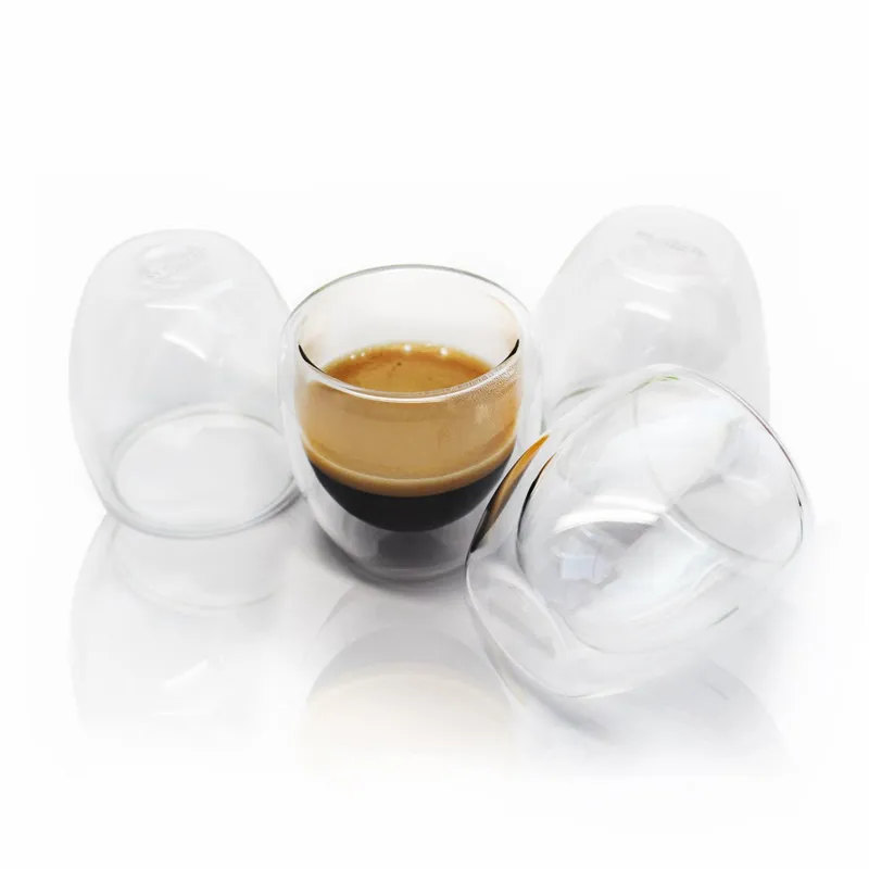 

Double Layers 80ML Heat-resistant Glass Materal Coffee Tea Cups Double Layer 100% Handmade Exquisite Cup Creative Beer Glass Mug