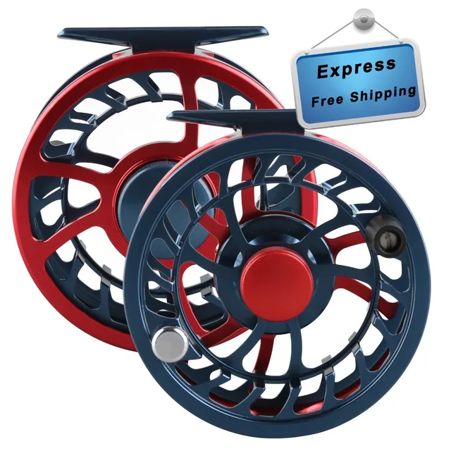 Cheap Maximumcatch HVC 5WT and 6WT  Popular Light Fly Fishing Reel Double Color CNC Large Arbor Aluminium Fly Feel