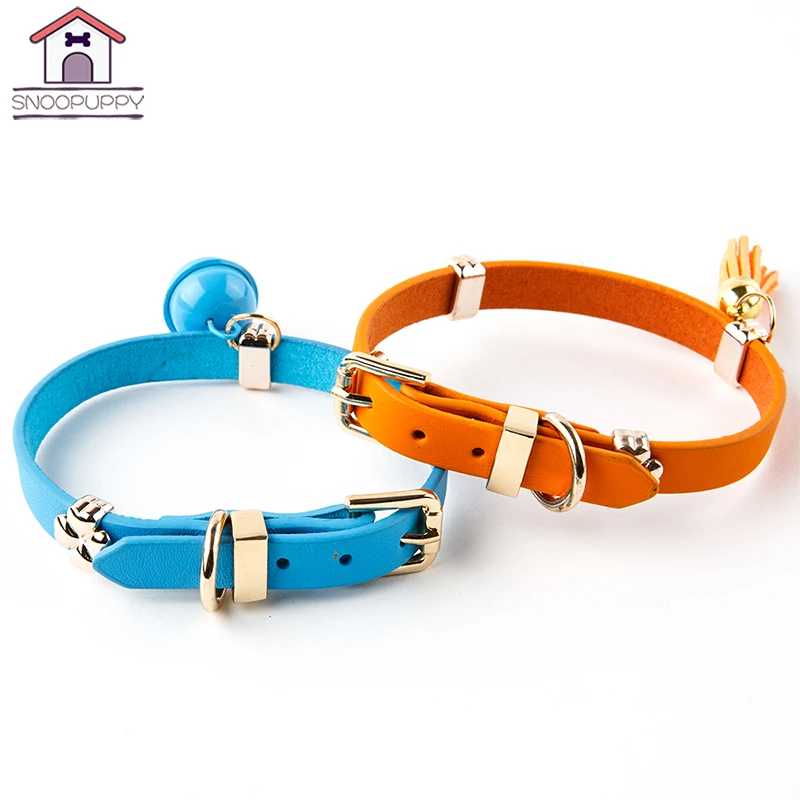 Dog Cat Collars With Bells Adjustable Cat Collars Genuine ...