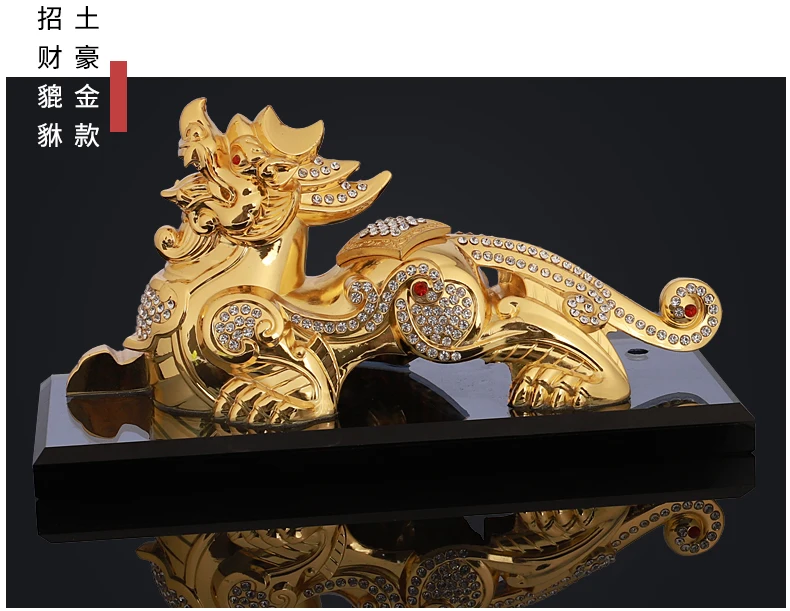 

HOME OFFICE SHOP CAR TOP Efficacious Talisman Protection Money Drawing GOOD LUCK gold PI XIU Mythical dragon FENG SHUI statue