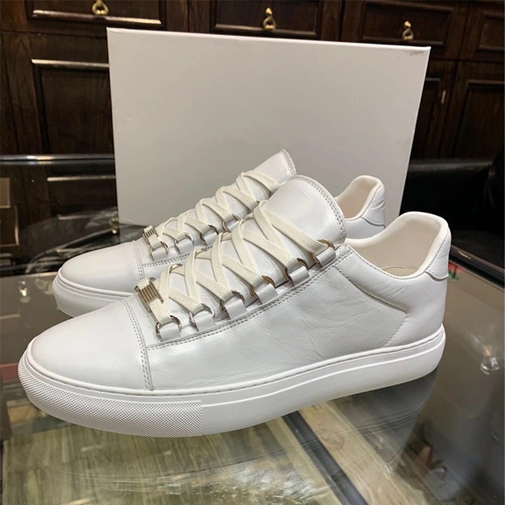 

Chueyz New Trend Of Solid White Shoes For Men Fashion High Quality Genuion Leather Men's Shoes Comfortable Casual Shoes For Men