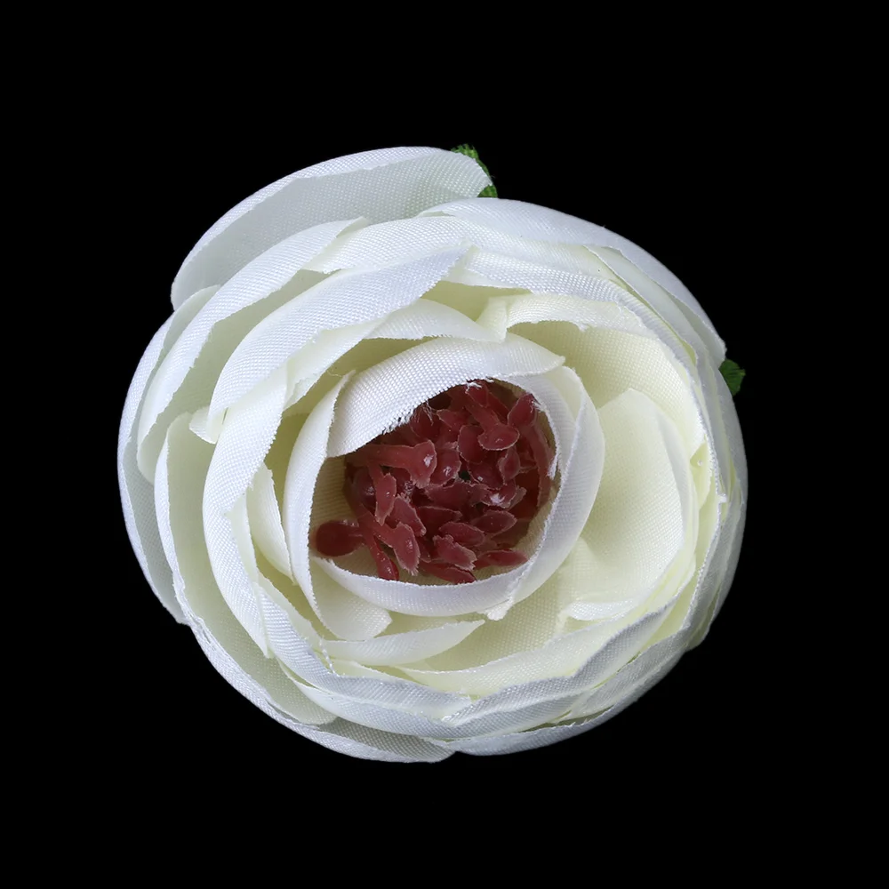 10 шт., 5 см, цветные шелковые искусственные цветы для украшения свадеб, декоративный венок, искусственные цветы - Цвет: white