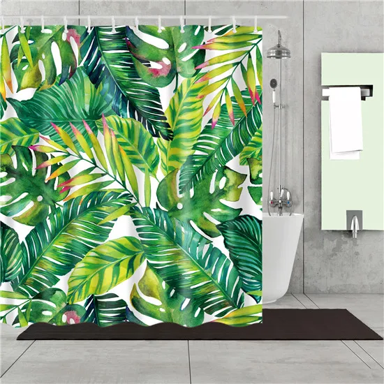 Растение из тропического леса пальмовый лист Monstera кактус занавеска для душа ванная комната занавеска Frabic водонепроницаемый Mildewproof полиэстер - Цвет: 11