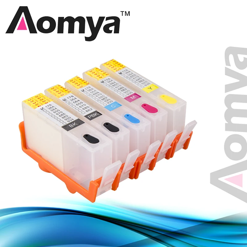 

5Pcs Aomya 178 Ink Cartridge Compatible For HP 178 178XL Photosmart 5510 5515 6510 7510 B109a B109n B110a B209a B210a 3070A