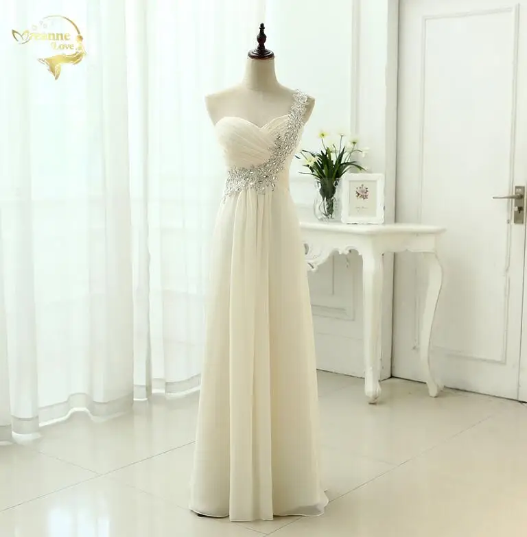 Модное популярное Новое поступление Vestidos De Festa Robe De Soiree шифоновое торжественное длинное вечернее платье на одно плечо с аппликацией OK3397 - Цвет: As Picture Color