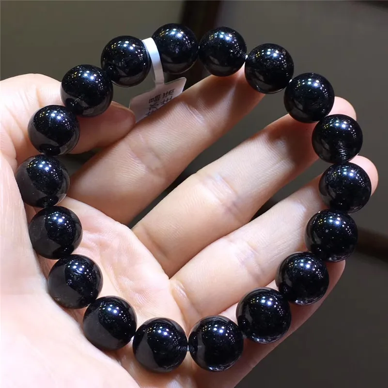 Natural Black Hair Rutilated Quartz Round Beads Bracelet Women Men Stretch Crystal Jewelry 8mm 9mm 10mm 11mm 12mm AAAAAA | Украшения и