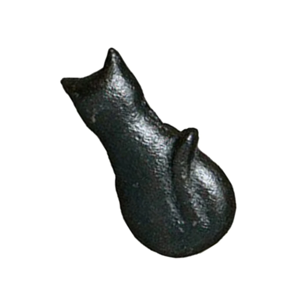 Cast Iron Matt Black Cat Shaped Cupboard Drawer Knob Kitchen Cabinet Door Pull Knobs with Screws