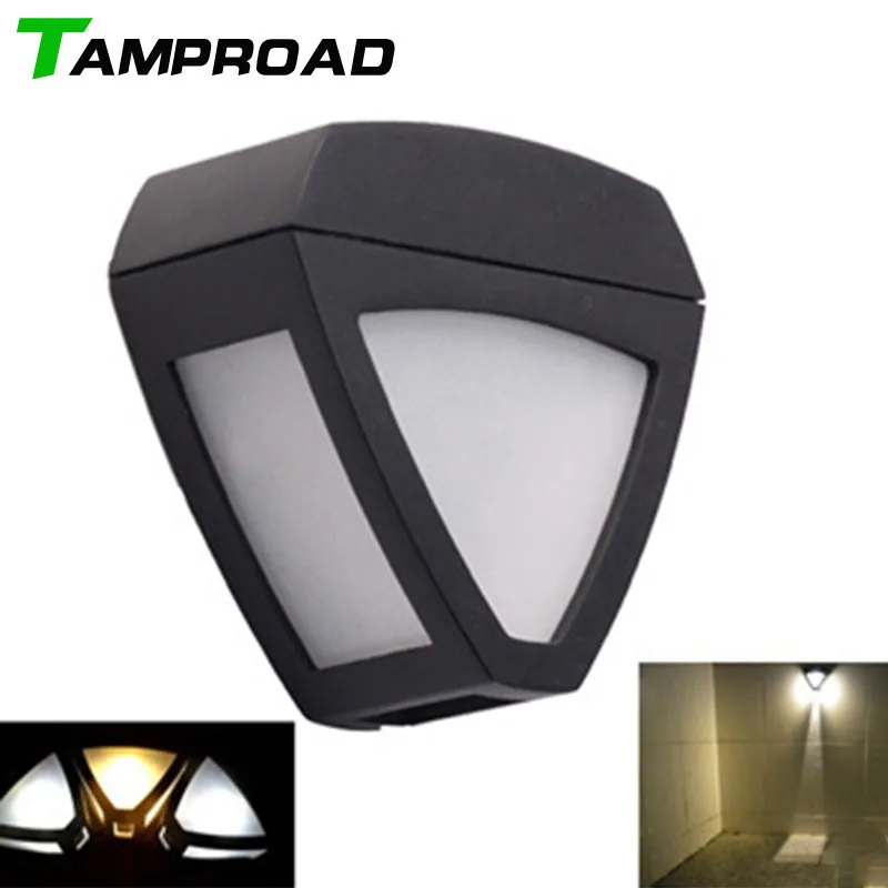 TAMPROAD Solar Powered Home Lighting System Bracket Mounted Foco Solar LED Exterior Security Light Outdoor Stair Wall Lamp
