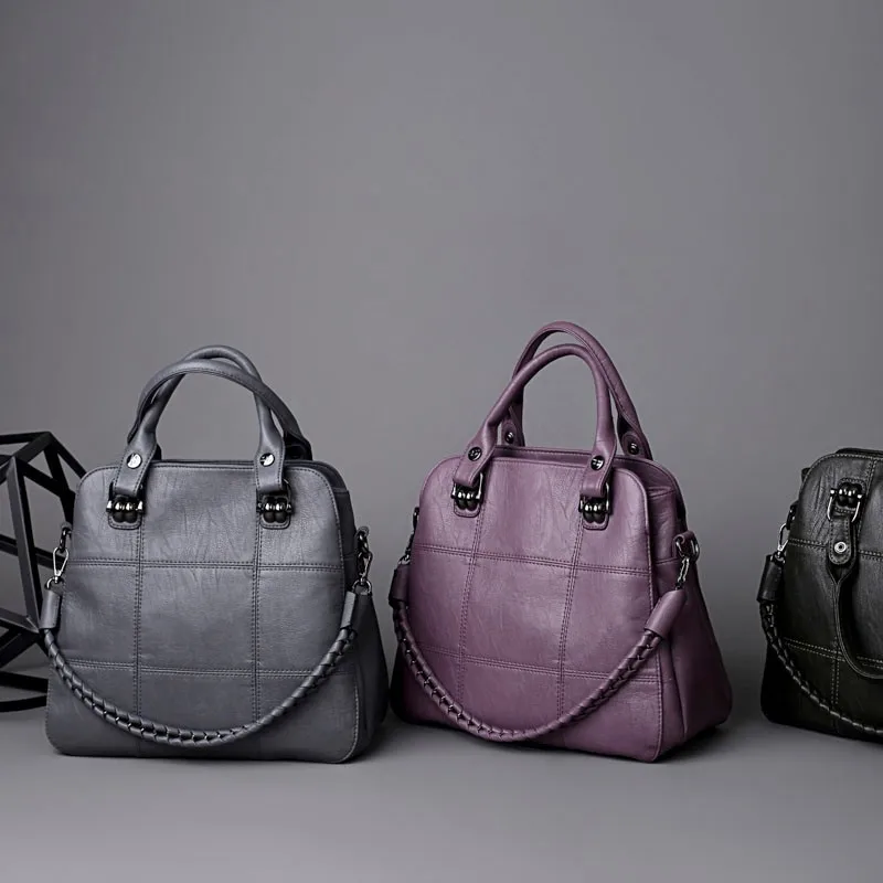 Роскошные женские сумки, дизайнерские женские мягкие кожаные сумки через плечо, винтажные женские ручные сумки, повседневные сумки-тоут