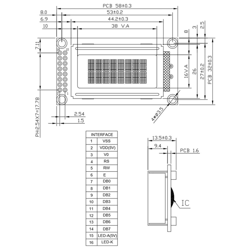 0802 ЖК-модуль 8x2 символьный дисплей 3,3 V/5 V светодиодный ЖК-подсветка для arduino Diy Kit