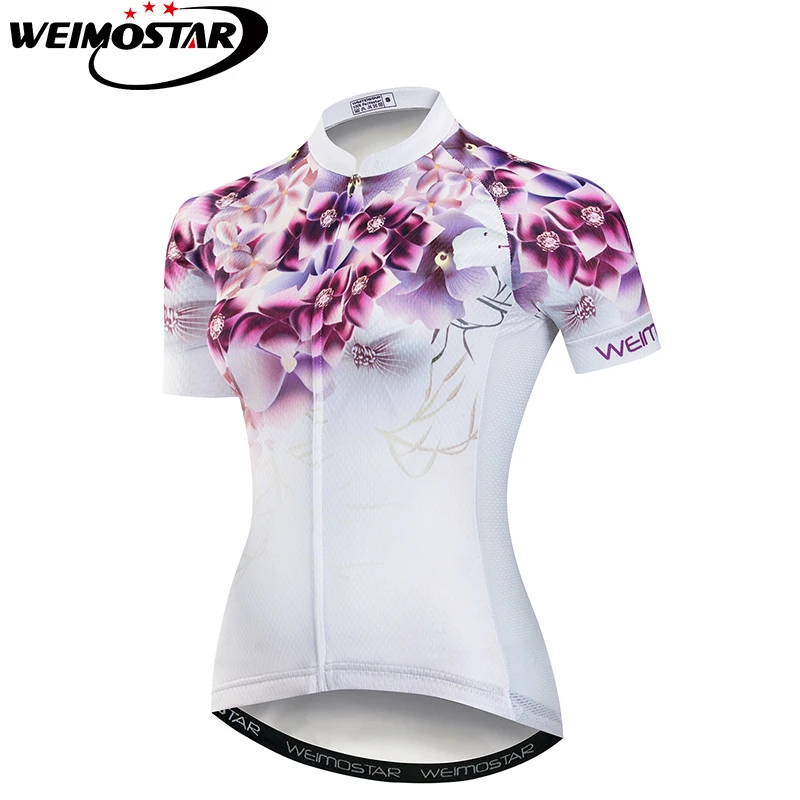 

Flowers Shirt Weimostar Cycling Jersey downhill jersey Bike maillot ciclismo Breathale Mountain Bike Clothing Tops For Women