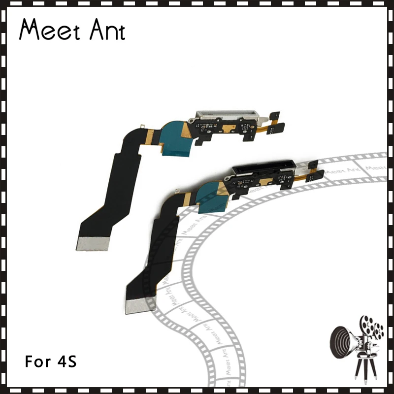 10Pcs lot High Quality For iphone 4 4G 4S Charging Port Dock Mic Headphone Flex Cable Repair Parts