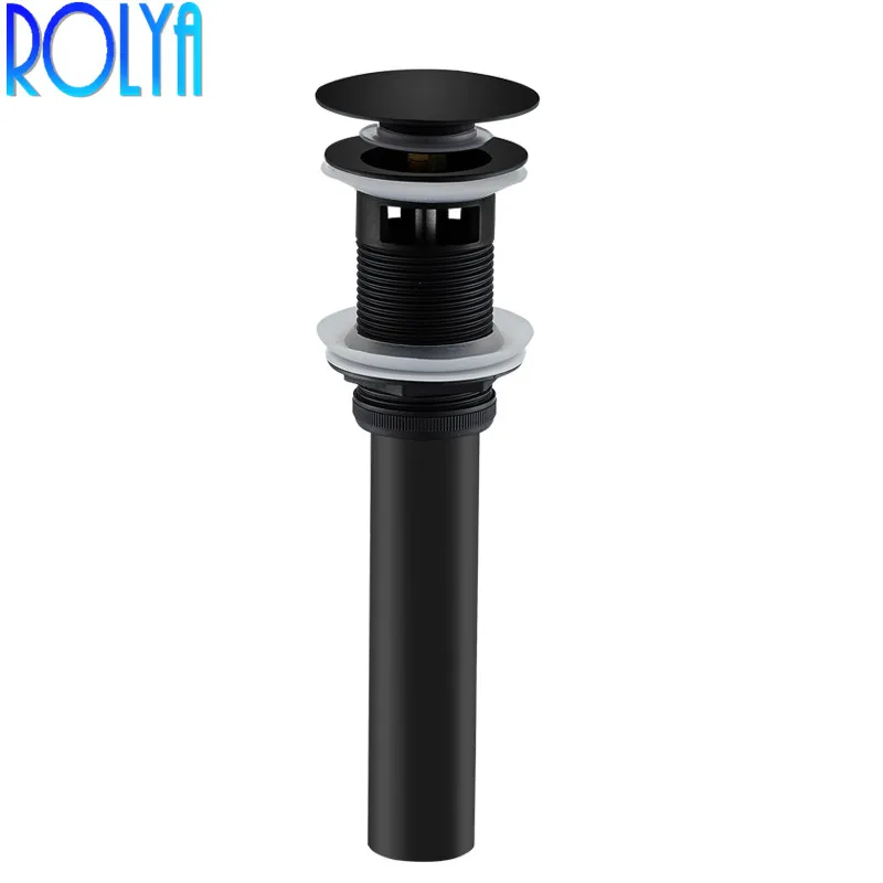 Bathroom Sink Basin Push Down Pop Up Waste With Overflow Hole Click