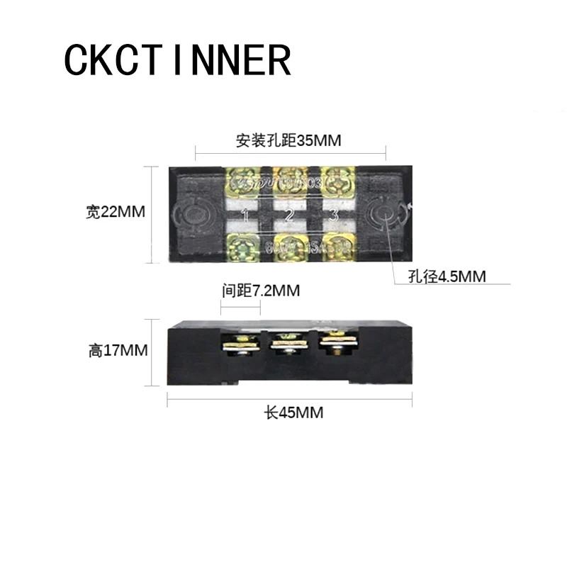 2 шт. двухрядная Клеммная колодка 600V 15A TB-1503/TB1504/TB1506/TB-1510/TB-1512/опционально