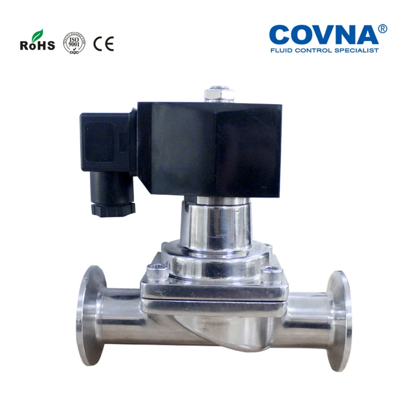 

1-1/4 inch Sanitary Solenoid Valve Food Grade Stainless Steel 304 Tri Clamp Connection Electric Solenoid Valve Normally Closed