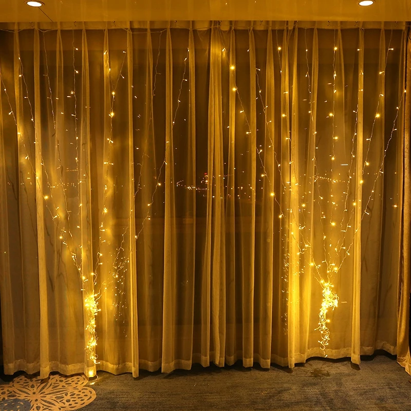 3x1/3x2/3x3m Led Icicle Led Curtain Fairy String Light Fairy Light 300 Led Christmas Light for Wedding Home Garden Party Decor